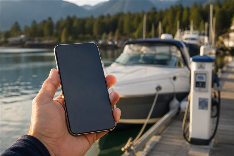 Logging a fuel fill at the dock from a phone
